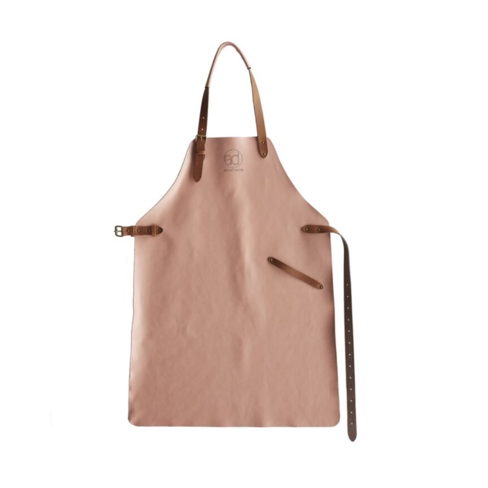 Accent Decor Women’s Pink Leather Apron with Tool Holster Gently Used